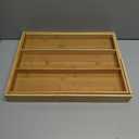 Purawood Kitchen Drawer Organizer - Expandable Utensil Drawer Organizer for Kitchen, Cutlery Tray & Silverware Organizer, 3-5 Slots - Bamboo Organizer for Utensils & Flatware (Natural)