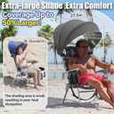 DaisyInner 1 Pcs Beach Chair Umbrella Canopy Extra Large Foldable Chair Sun Shade with Adjustable Clamp for Beach Camping Fishing Lounge Outdoor (Grey)