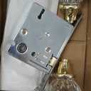 Mortise Lock Set for Interior Door, Antique Vintage Style Crystal Glass Door Knobs with Skeleton Key, Upgraded Reversible for Left & Right Handed Door, Polished Gold/Brass Finish