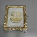 Vintage Picture Frame 6x8 Antique Brass Gold Photo Frames Baroque Art Deco with Glass Front Tabletop Display & Wall Mount (6x8 Antique Gold)