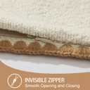 2 x ORTIGIA Farmhouse Lumber Pillow Covers Decorative 12x20 Textured Pillowcaes with Scalloped Edge Pillow Case for Couch Sofa Bed Cushion Living Room Khaki (Lace-brown)