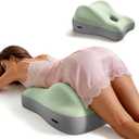 Sturdy Memory Foam Wedge Pillow - 2 Firmness Levels for Sleep, Leg/Back Support, Pregnancy & Acid Reflux - Multipurpose Bed Rest Pillow (Green-Hard Style)