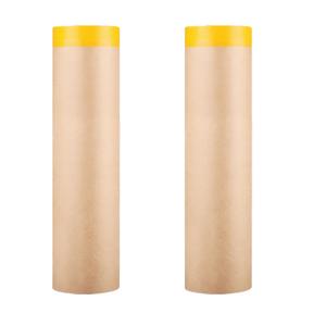 Painter's Pre-Taped Masking Paper and Masking Tape in one Kraft Paper Roll 18" x 50 Feet(Each roll) Paper is PRE-Folded Painters Paper with Tape 2 Pack