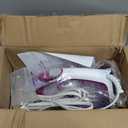 Omaiga Steam Iron for Clothes, 1750W Fast Heating with Powerful Steam, 15.21oz/450ml Large Water Tank, Ceramic Soleplate, Anti-Drip, Self-Cleaning, 3-Way Auto Shut Off for Home Laundry, Purple 