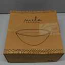 Mela Artisans Wooden Fruit Bowl | Medium Burnt Finish | 9 Mango Wood Serving Bowl with Felt Pads | Multipurpose for Kitchen Countertop |Salad | Snacks | Breads & More | Natural Grain Texture