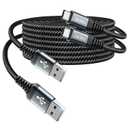 USB A to USB C Cable [2 Pack 3FT], USB C Cable Fast Charging, Upgraded Extra Durable Braided USB to USB C Charger Cord Compatible with iPhone 17 16 15 Pro Max,Samsung Galaxy S10, LG and More-Black