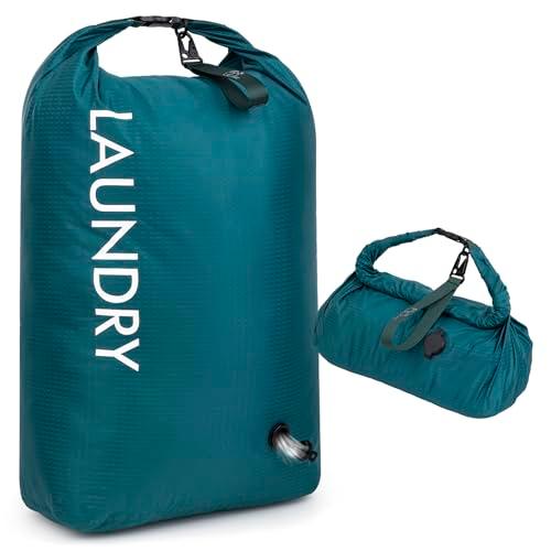 CANBOX Travel Laundry Bag, Vacuum Compression Dirty Clothes Travel Bag, Waterproof Wet/Dry Space-Saving Laundry Storage Organizer, Smell Proof Storage Bag for Clothing, Swimming, Yoga, Gym, Camping