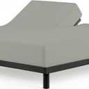 Cottingon 1 Piece Top Split King Fitted Sheet Only for Adjustable beds, Premium 100% Egyptian Cotton, 34 Inches Half Split Flex Head Bottom Sheet for Sleep Number Beds 16" Deep Mattress, Light Grey