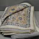 6x9 Area Rugs Living Room: Washable Boho Large Neutral Vintage Soft Rug Stain Resistant Distressed Farmhouse Non-Slip Indoor Floor Carpet for Bedroom Nursery Kids Office Dining Room- Beige Blue