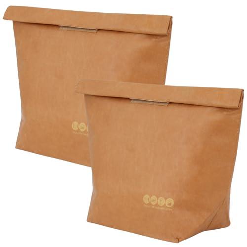 Hlimior 2 Pack Insulated Lunch Bag, Reusable Large Lunch Tote Made from Durable Tyvek, Water-Resistant Thermal Cooler Bag for Adults, Men, Women, Office, Work, Picnic