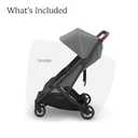 UPPAbaby Minu Duo Side-by-Side Double Stroller - Lightweight + Compact Design for Travel - Easy Fold- From Birth to Toddler - Independent Recline -Greyson(Charcoal Mlange/Carbon Frame/Saddle Leather)