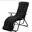 Patio Lounge Chair Cushion, Waterproof Zero Gravity Chair Cushions with Ties, 66x21x4 Inches Chaise Lounge Chair Cushion for Outdoor Indoor Furniture, Black (Only Cushion)
