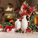 8 Pcs Large Artificial Christmas Picks, Christmas Tree Picks, Assorted Red Berry Picks Stem Faux Pine Picks Spray with Pinecones Holly Leaves for Xmas Winter Holiday Season Home Decor