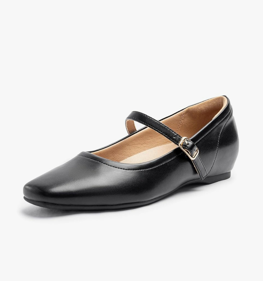 Mary Jane Flat Shoes with Arch Support and Hidden Wedge Heel, Women Ballet Flats, Mary Jane Flats, Comfortable Dress Shoes, Size 9