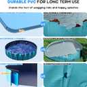 107'' Foldable Dog Pool, Kiddie Pool, Heavy Duty Non-Slip Plastic Pet Wading Pool for Large Dogs, Indoor and Outdoor Kids Pet Dog Bathtub