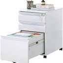 Filing Cabinets for Home Office Organizer, 3 Drawer Mobile File Cabinet with Lock & Anti-Tip Wheel,Under Desk Metal Filing Cabinets ForLetters/Legal/a4 (Un-Assembled)
