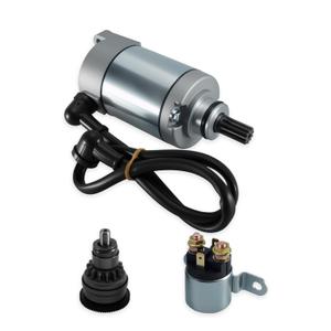 Starter Motor Set Fit for Can-Am Outlander 330 400 450 All Models 2003-2023 Replace 420-684-280 420-684-282 420-684-283 420684280 420684282 420684283 18823 57-2734 410-54079, Starter Motor, Relay