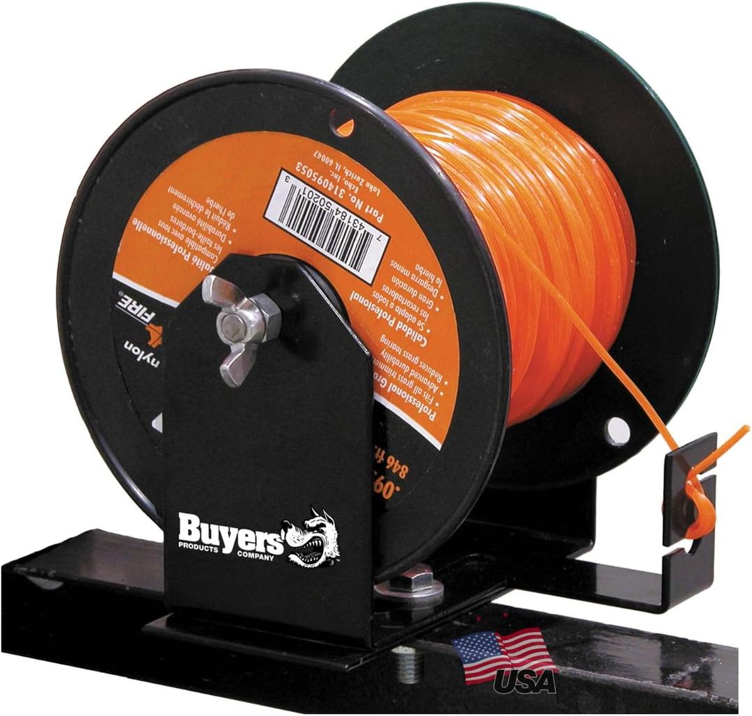 Buyers Products LT40 Weed Wacker Commercial Trimmer Line Holder w/ Mounting Hardware & Low Profile Steel Bracket Supports 3 Pound Spools, Made In The USA, Landscape Trailer Organization Accessories