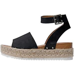 CUSHIONAIRE Women's Espadrille Flatform Open Toe Sandal 8.5