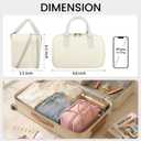 Travel Makeup Bag for Women Fashion Large Capacity Pouch Open Flat Cosmetic Portable Organizer Waterproof Large Opening Storage Toiletry Bags Vertical Free-Standing Brush Holder for Easy Access Beige