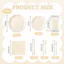 175 Pcs Ivory Paper Plates and Napkins Disposable Tableware for 25 Guests Include Scalloped 9" & 7" Plates Napkins Cups Forks Knives Spoons for Wedding Bridal Baby Shower Birthday Party