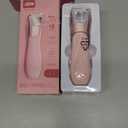 Bikini Trimmer for Women with Mirror & LED Light, Ceramic Blades & Travel Lock - Body Groomer IPX7 Waterproof Use for Legs/Arm/Underarm - Baby Pink