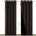 NICETOWN High End Thermal Curtains, Full Blackout Curtains 84 inches Long for Dining Room, Soundproof Window Treatment Drapes for Hall Room, Brown, 52 inches Wide Per Panel, Set of 2 Panels