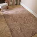 Rugs for Bedroom, Soft Fluffy Arches Tufted Rugs for Living Room Home Decorations Modern Anti Slip Small Rug Low Pile Floor Carpet Runner Rug, Mocha - 80 x 150cm