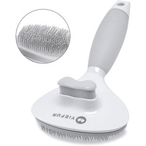 Cat Hair Brush,Cat Brush for Shedding,Soft Silicone Self Cleaning Brushes for Short and Long Haired Cats for Grooming and Shedding (White)