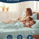 LANE LINEN 100% Organic Cotton Bed Sheets King Size, Soft & Comfy Fully Elasticized Percale Bedding Sheets & Pillowcase Set, Low Pilling Machine Washable All Season King Sheet- French Blue