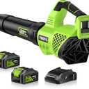 Leaf Blower Cordless, 650CFM Electric Leaf Blowers with 2 x 5.2Ah Batteries and Charger, 3 Speed Modes, 1 x Adjustable Shoulder Strap, Powerful Blowers for Lawn Care, Patio, Dust, Blowing Leaves
