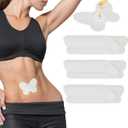 60 Pcs Disposable Castor Oil Pack Wrap for Belly Button, Butterfly Shape Organic Cotton Castor Oil Patches for Belly Button, Self-Adhesive Portable Highly Absorbent Belly Button Cover(Oil Not Included)