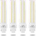 Gx24q/G24q 4-Pin Base Light Bulbs, 12W Gx24 LED PL Recessed Lights, Daylight 6000K 26W CFL Replacement for Ceiling Light Downlight Wall Sconce, 4-Pack (Remove/Bypass The Ballast)