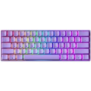 GK61 Mechanical Gaming Keyboard - 61 Keys Multi Color RGB Illuminated LED Backlit Wired Programmable for PC/Mac Gamer (Gateron Optical Red, Lavender)