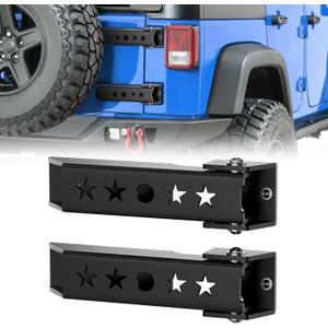 for Wrangler JK Tailgate Hinges Compatible with 2007-2018 Jeep Wrangler JK JKU Unlimited 2/4 Doors, Heavy Duty Steel Reinforced Tail Gate Hinge Set Spare Back Door Rear Hinge Bracket (2 PCS) (Star Logo)