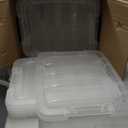 IRIS USA 19 QT Plastic Storage Box with Lid and Latches - 6 Pack - BPA-Free, See-Through Organizing Solution, Durable Nestable Stackable Containers, Secure Pull Handle - Clear