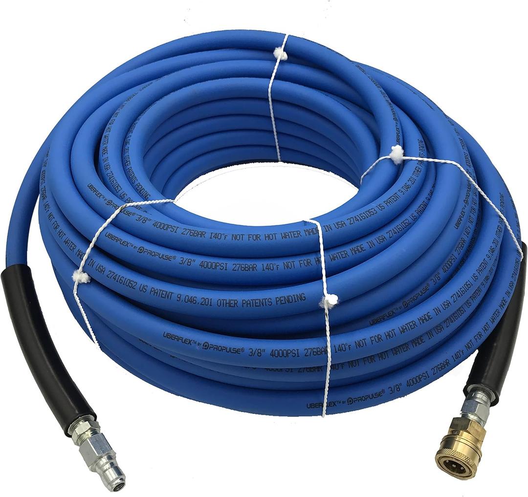 PROPULSE, UBERFLEX 4,000 PSI Blue Flexible & Light Weight Hose w/QC Couplers (100 Feet)