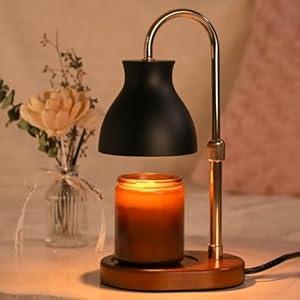 SOKCVSEA Candle Warmer Lamp Christmas Gifts- Birthday Gifts for Women Mom, House Warming Gifts New Home Decor Modern Farmhouse Decor, Candle Warmer with Timer Wax Melt Black Gold