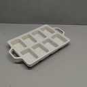 Vinino Silicone Mini Loaf Pans with Metal Reinforced Frame-2 Pack, Non-stick Silicone Bread Pan for Baking 8-Cavity, Tiny Banana Bread Set, Dishwasher Safe Brownie Pan-Cream