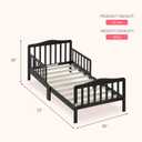 Dream On Me Classic Design Toddler Bed In Black, Greenguard Gold And JPMA Certified, Low To Floor Design, Two Side Safety rails, Non-Toxic Finishes, Wooden Nursery Furniture