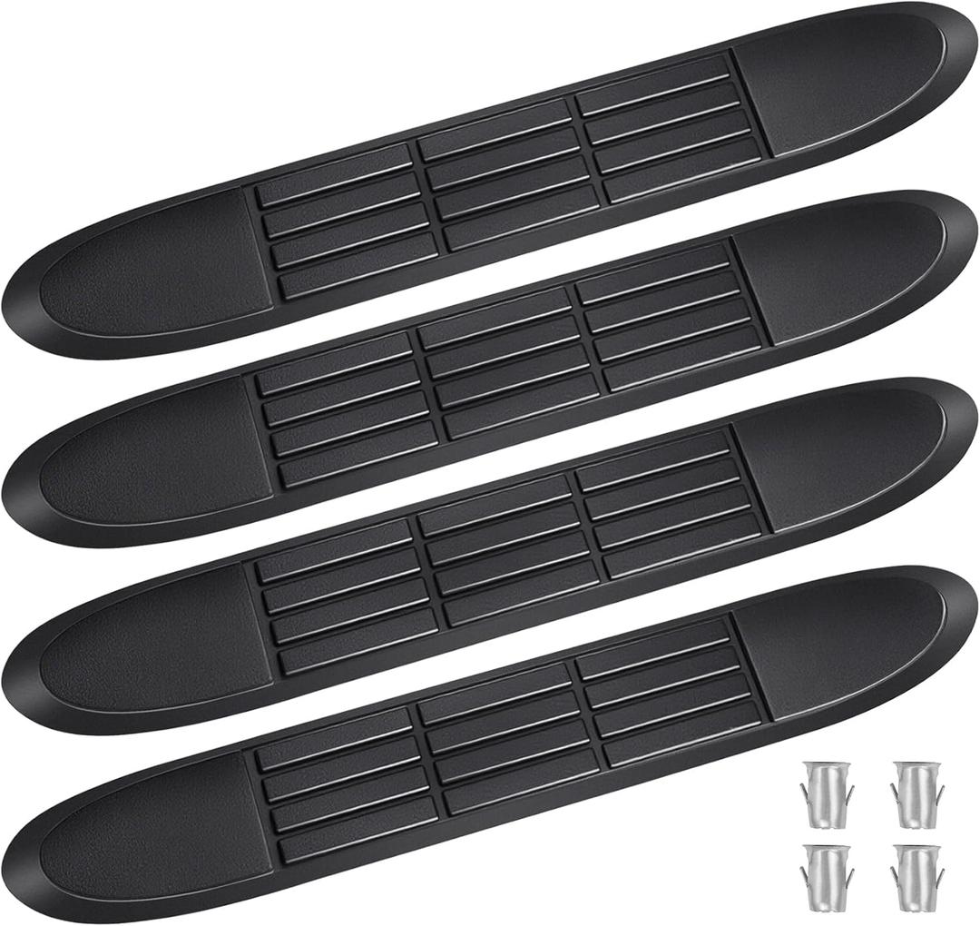 Replacement Step Pad for 3" Round Tubes with 4 Holes, 19.6" X 3.1"(18.6" Outer Hole Spacing) Durable Non-Slip Replacement Step Pad Set of 4, Easy InstallationVerify Tube Size & Hole Spacing!