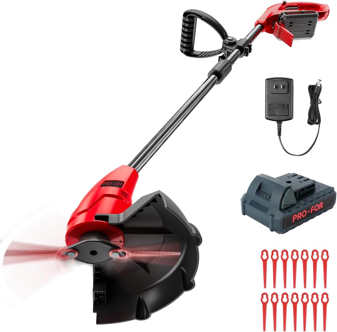 20V Lightweight Stringless Grass Trimmer, Battery Powered Weed Eater, Cordless Electric Weed Trimmer with Battery and Charger, 43.710.638.27 IN