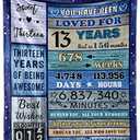 Julazy 13th Birthday Blanket 60"X50" for Girls Boys - Gift Ideas for 13-Year-Old, Best Presents, Coolest Decorations