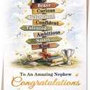 2 x Graduation Card for Nephew, Congrats Grad Nephew Gifts Card for High School, College, University, 2026 Graduation Party