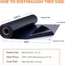 RENLITONG Black Iron on Vinyl 12Inch by 50ft Roll Heat Transfer Vinyl for T-Shirt Black HTV Rolls for All Cutter Machine - Easy to Cut & Weed for Heat Transfer Design