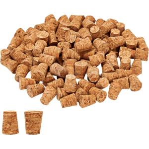 Juvale Tiny Cork Plugs & Mini Stoppers - 100-Pack, 0.4 x 0.3 x 0.5 In, Brown - Corks for Test Tubes & Mini Bottle Lids for DIY Crafts & Spice Shakers