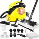 Steam Cleaner, Multipurpose Powerful Steamer with 21 Accessories, 248F High-Temperature Steam for Floors, Grout, Tiles, Carpet, Cars - Portable 1.08L Tank, Child Lock, Chemical-Free Cleaning (Yellow)