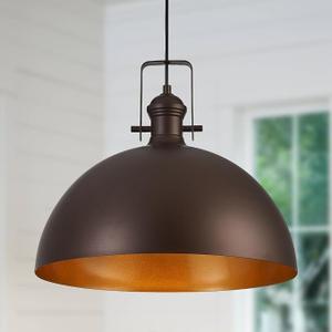 Haolaike 18 Inch Large Pendant Lights for Kitchen Island Matte ORB Farmhouse Pendant Light fixtures Adjustable Height Dome Hanging Light for Dinning Room Bedroom Hallway,1 Pack