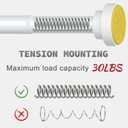 Thestoa Shower Curtain Rod Adjustable 43-66 inch, 1"Diameter Spring Tension Curtain Rod No Drill, Anti-Rust Non-Slip Shower Rod, White Shower Curtain Rod for Bathroom Tension