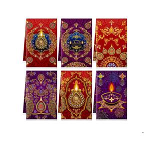 Breling 6 Pcs Kitchen Towels Microfiber Winter Dish Towel 23.62 x 15.75 Inch Decorative Tea Towel Absorbent Home Decoration Hand Towels(Red, Purple)